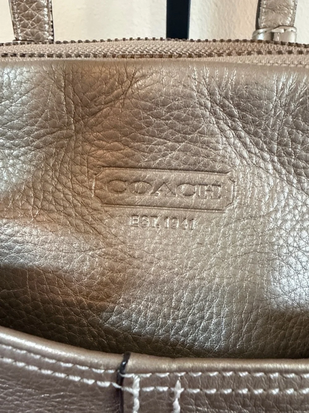 Coach Bonnie Metallic Pebble Leather Satchel - Picture 3 of 16